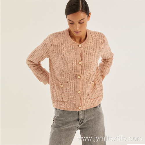 Comfortable Thickened Pearl Button Sweater